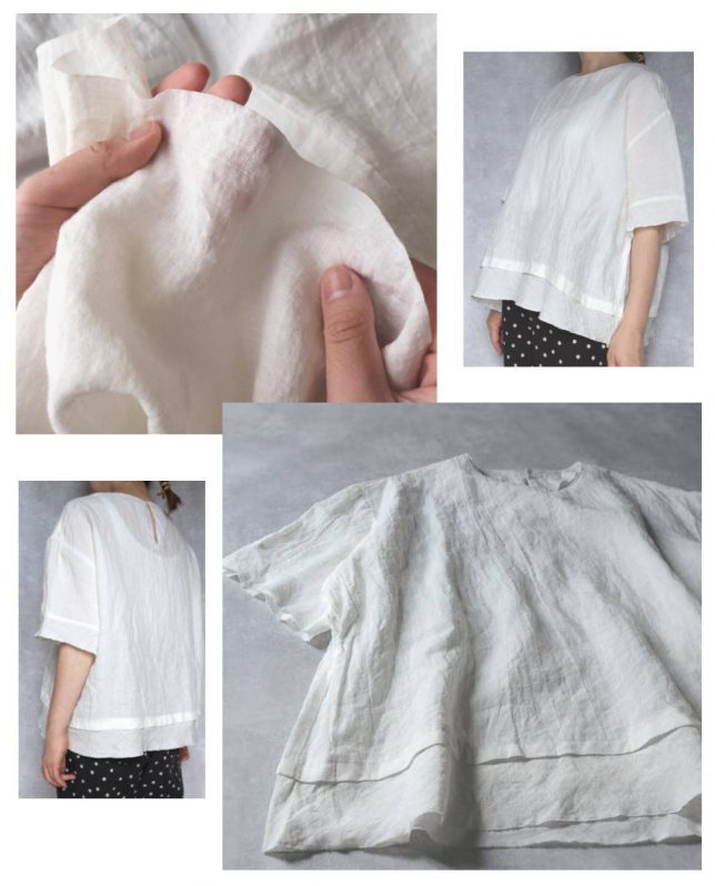 ワイド幅ベルギーリネン60番手-IN50476 ‐shirt