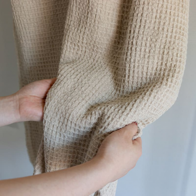 ちくちくが軽減キッチンクロスやタオル、ケットとして使えるハーフリネンビックワッフルが送料無料でお安く買える生地の森のスペシャルバリューアイテム