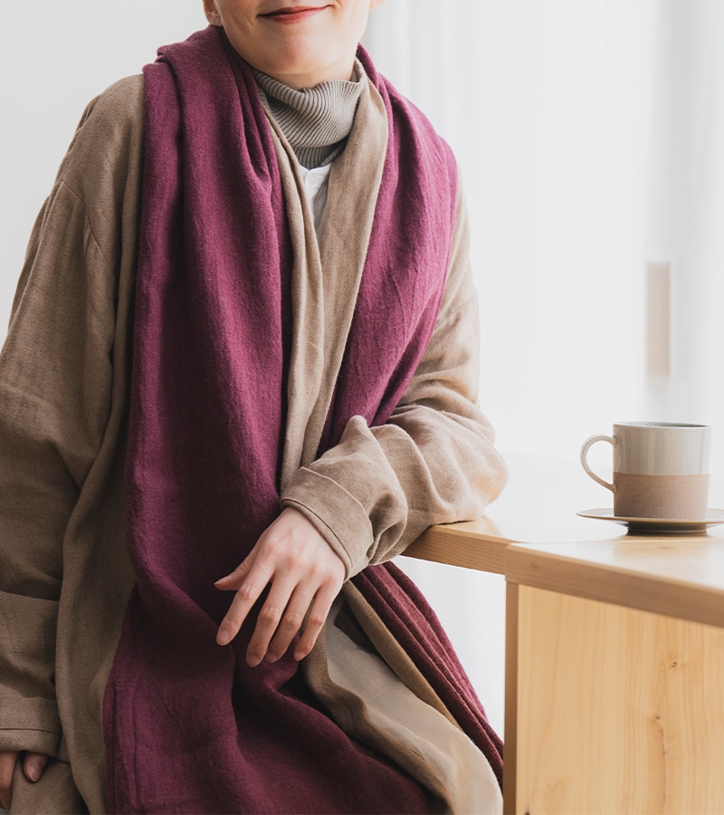 綾織りベルギーリネンウールビエラ40番手