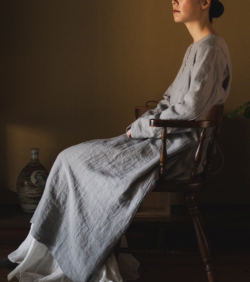 平織りベルギーリネンウール60番手