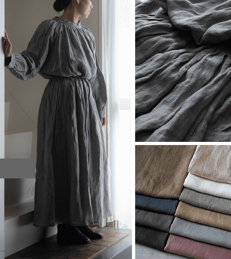 おすすめの麻・リネン生地 洗いこまれた綾織りベルギーリネン60番手