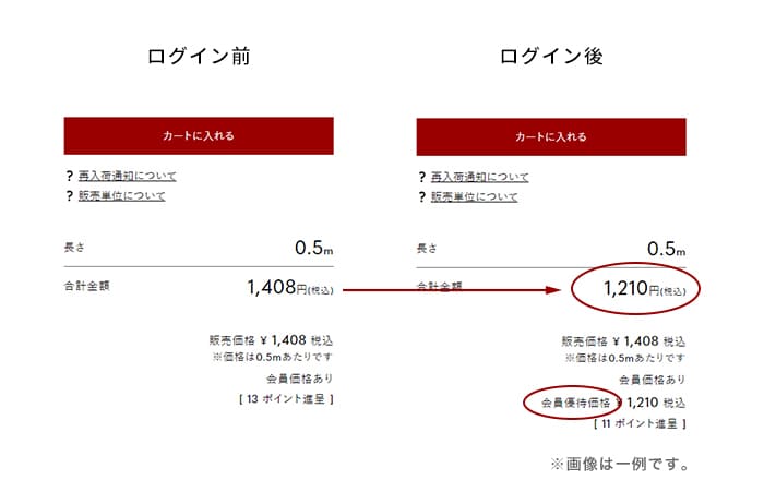 お買い物前にまず会員ログインしていることをご確認ください。