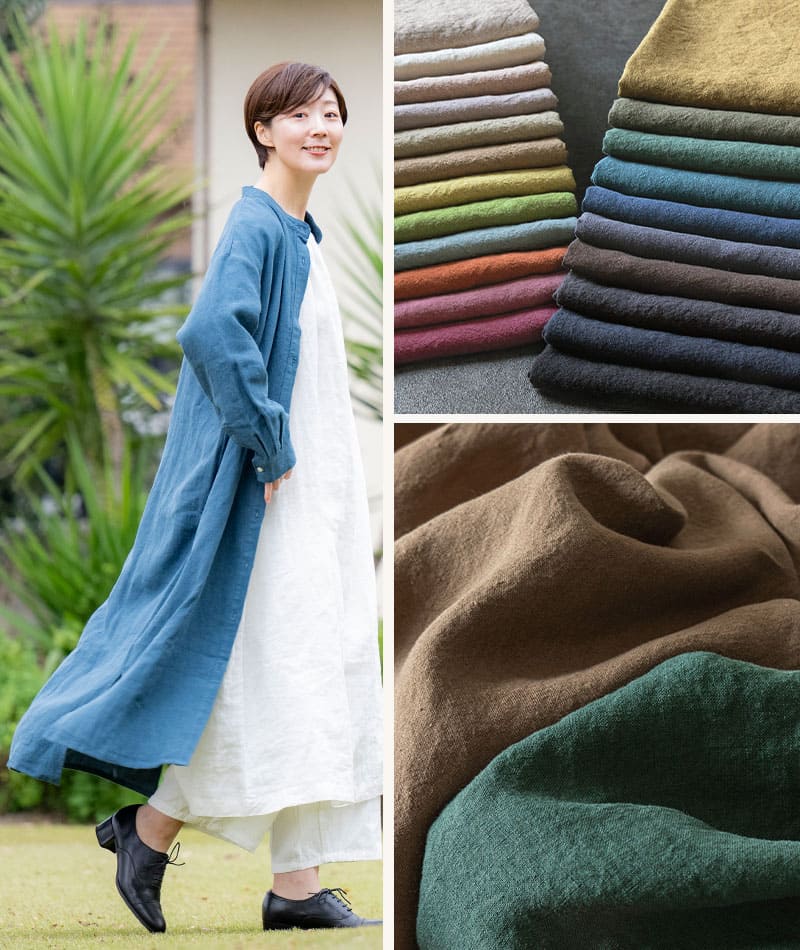 生地の森 春におすすめの生地 洗いこまれたベルギーリネン25番手ナチュラルダイド