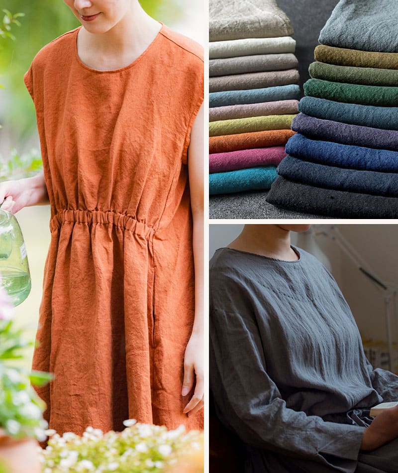 生地の森 夏におすすめの生地 洗いこまれたベルギーリネン40番手