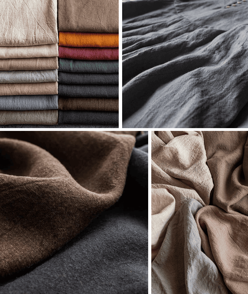 平織りベルギーリネンウール60番手 生地の森の冬のリネン「ウィンターリネン」