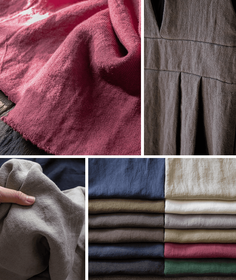 洗いこまれた綾織りベルギーリネン25番手 生地の森の冬のリネン「ウィンターリネン」