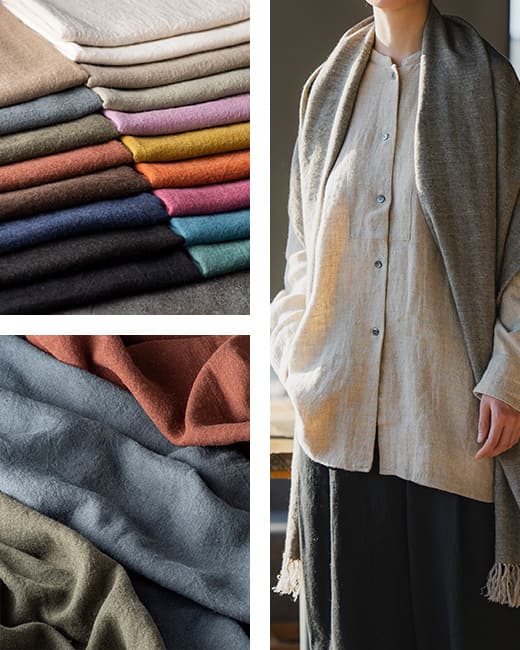 IN50512 リネン・麻生地のおすすめランキング7位-綾織りラミーリネンウール25番手