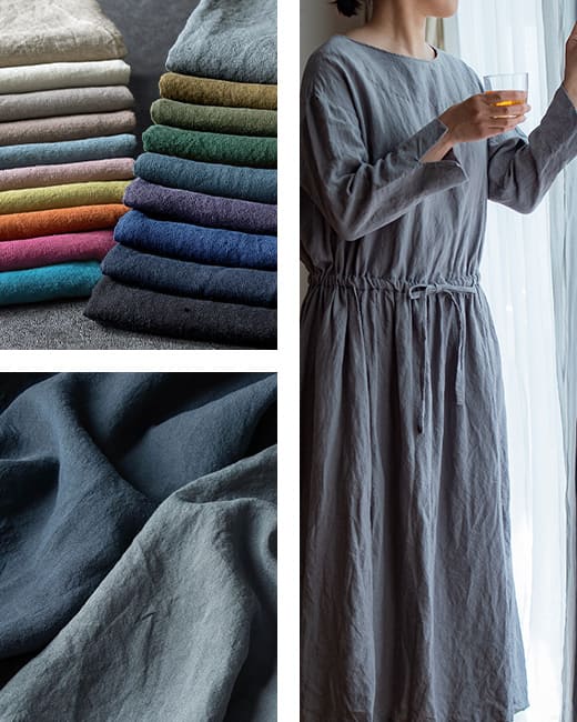 IN50573 リネン・麻生地のおすすめランキング4位-洗いこまれたベルギーリネン40番手