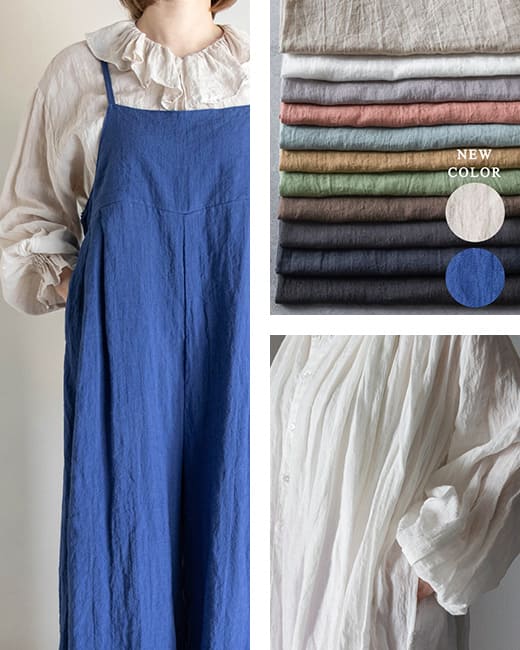 IN50735 リネン・麻生地のおすすめランキング8位-洗いこまれたベルギーリネン異番手ローン