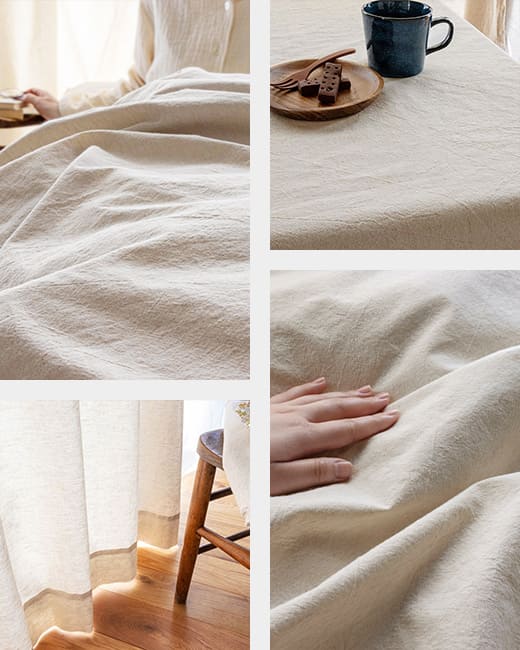 リネン生地の新商品-綿麻キナリフィール 広幅140cm