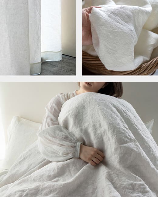 リネン生地の新商品-リノブランシェ 40番手 広幅140cm