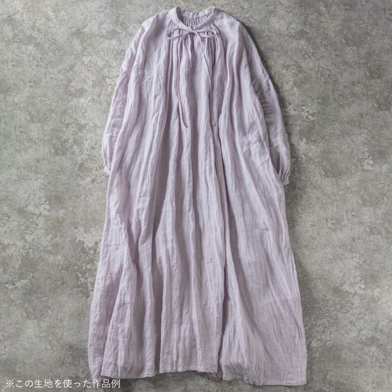 無地染めフレンチリネン「リノクルール(Lino Couleur)」プラージュで作ったワンピース 生地の森
