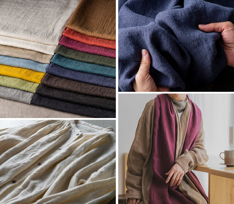 綾織りベルギーリネンウールビエラ40番手 生地の森