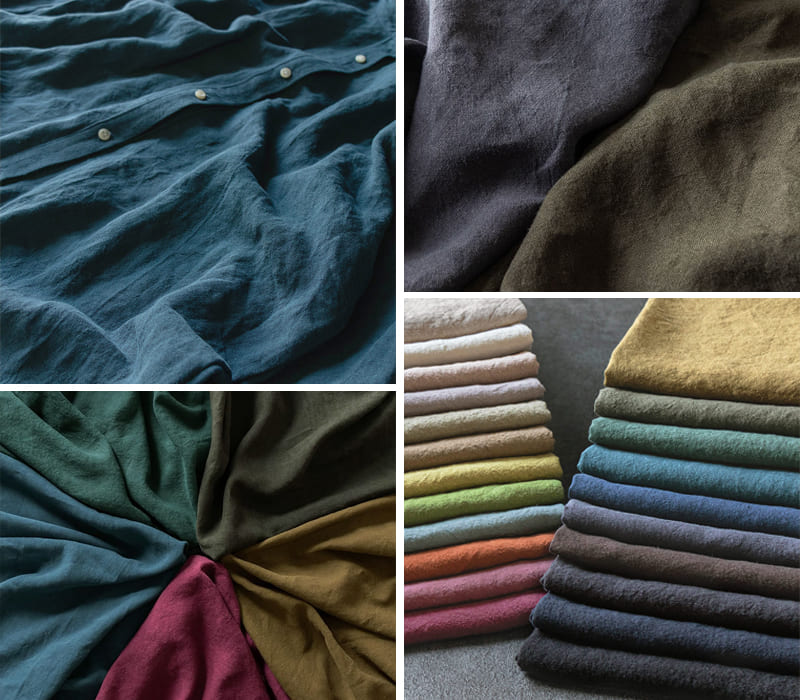 洗いこまれたベルギーリネン25番手ナチュラルダイド 生地の森