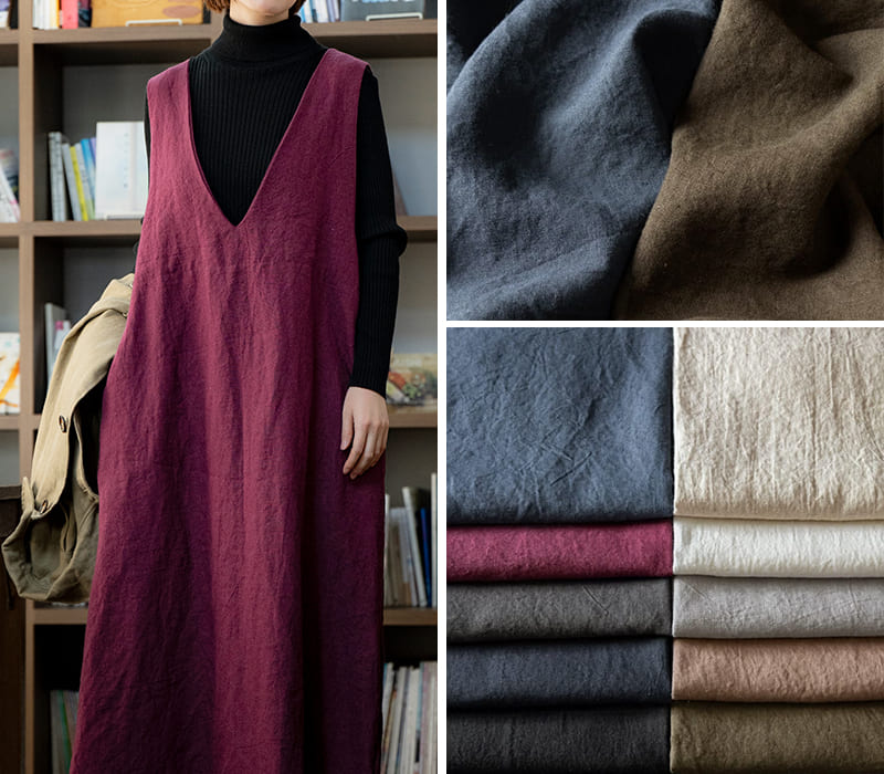 ワイド幅ラミーリネン25番手 生地の森