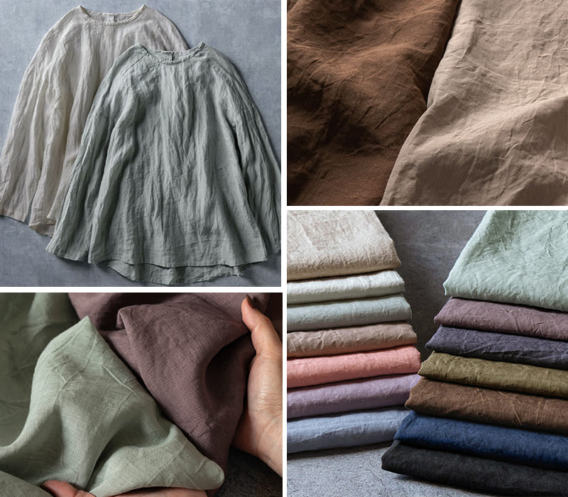 ワイド幅ベルギーリネン50番手 生地の森