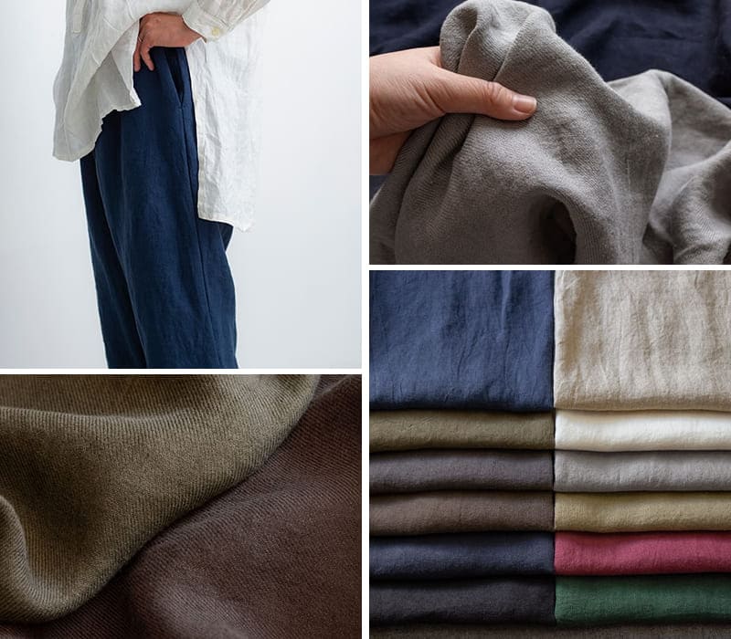 洗いこまれた綾織りベルギーリネン25番手 生地の森