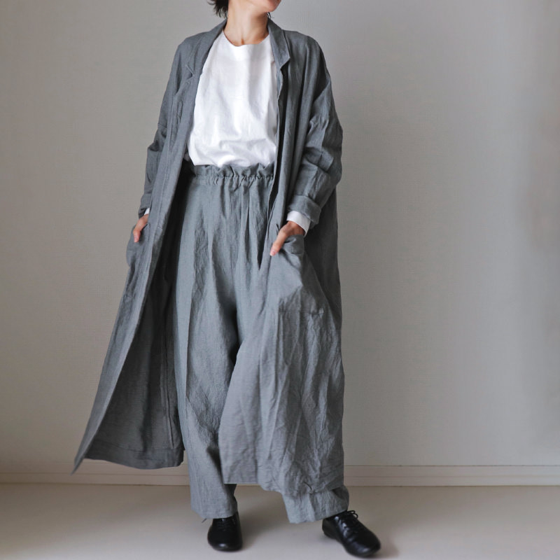 アンティーク風ラミーリネンで作ったビッグジャケット