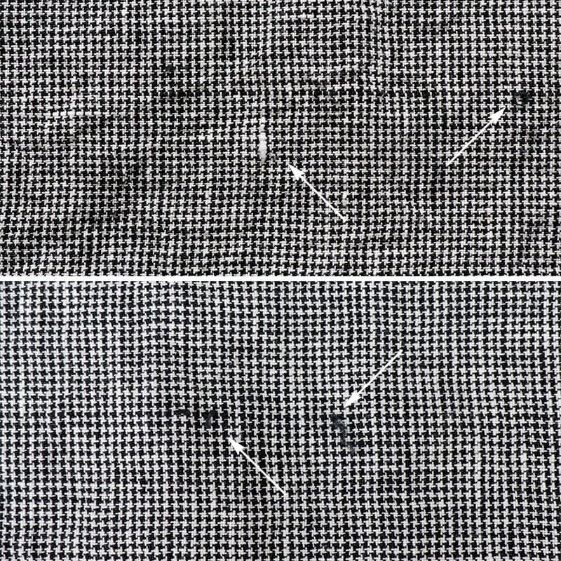 加工上の特性により、天然素材独特の糸フシやネップ、多少のスジ、キズ、シワ、スレ、アタリなどが見られますが、自然な風合いとしてご理解ください。