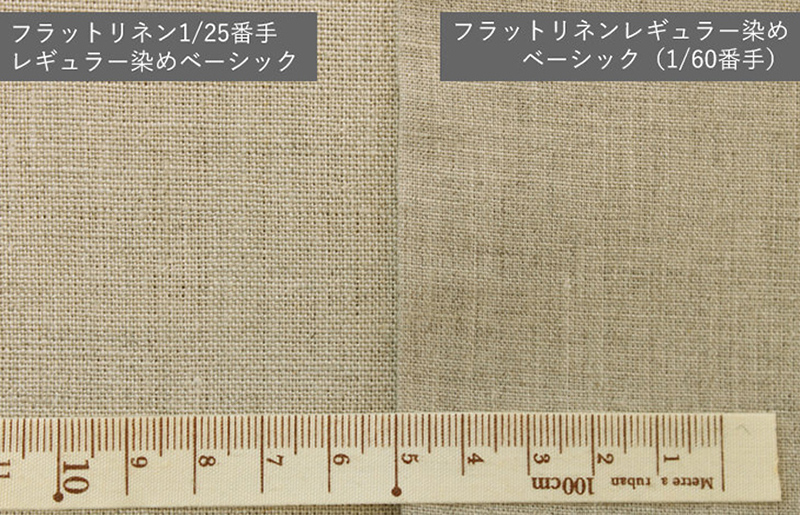 フラットリネン25番手レギュラー染めベーシック