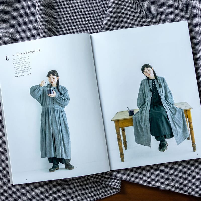 BLUE BERRY JAM の 一年中重ねて楽しむ服づくり に、先染め綿麻千鳥チェックを使用した作品が掲載されました