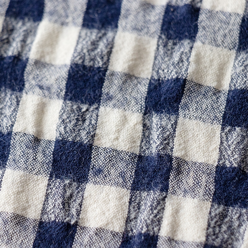 先染め綿麻ウールシャギーギンガムチェックの注意画像