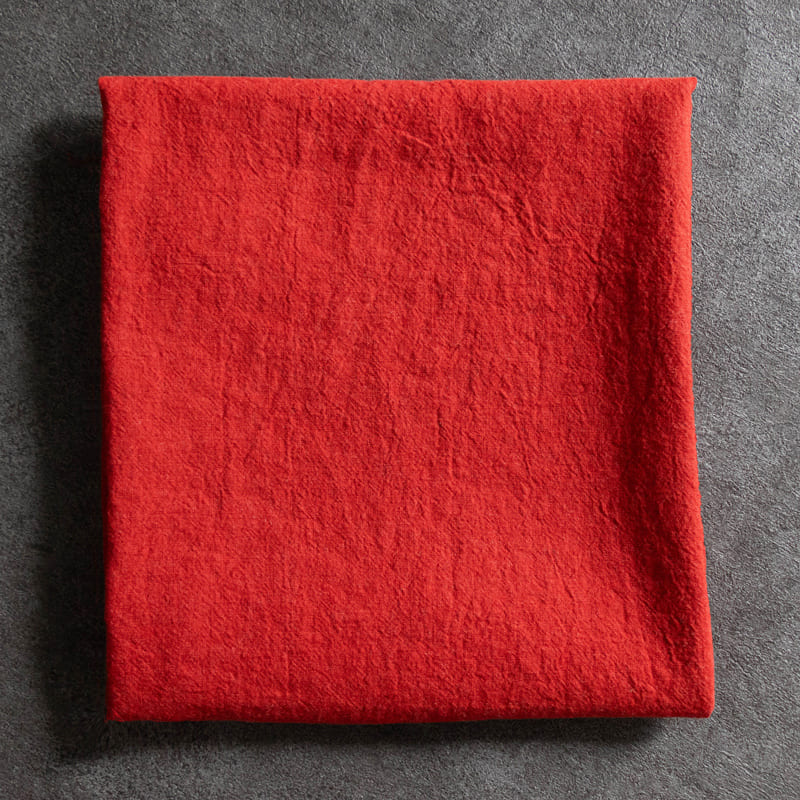 【限定版】平織りラミーリネンウールキャンバス25番手　特別色 ガーネットレッド 秋冬