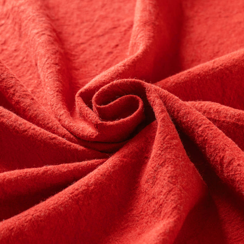 【限定版】平織りラミーリネンウールキャンバス25番手　特別色 ガーネットレッド 秋冬