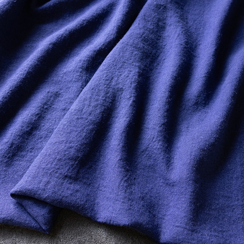 【限定版】綾織りラミー リネンウール 25番手　特別色 ロイヤルブルー 秋冬