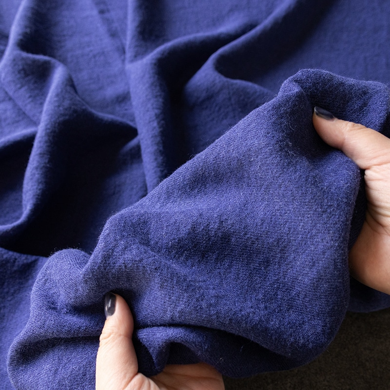 【限定版】綾織りラミー リネンウール 25番手　特別色 ロイヤルブルー 秋冬