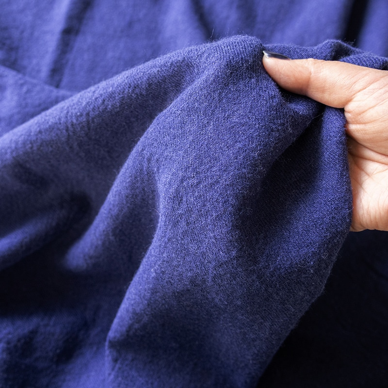 【限定版】綾織りラミー リネンウール 25番手　特別色 ロイヤルブルー 秋冬