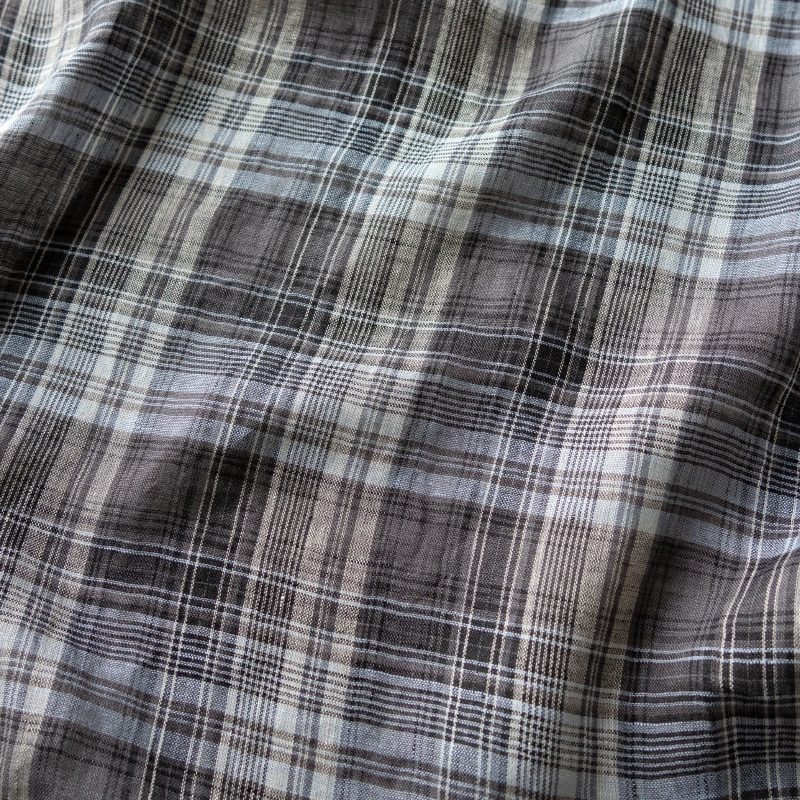 先染め 異番手 リネン マドラスチェック リネン生地 チェック柄 生地の森