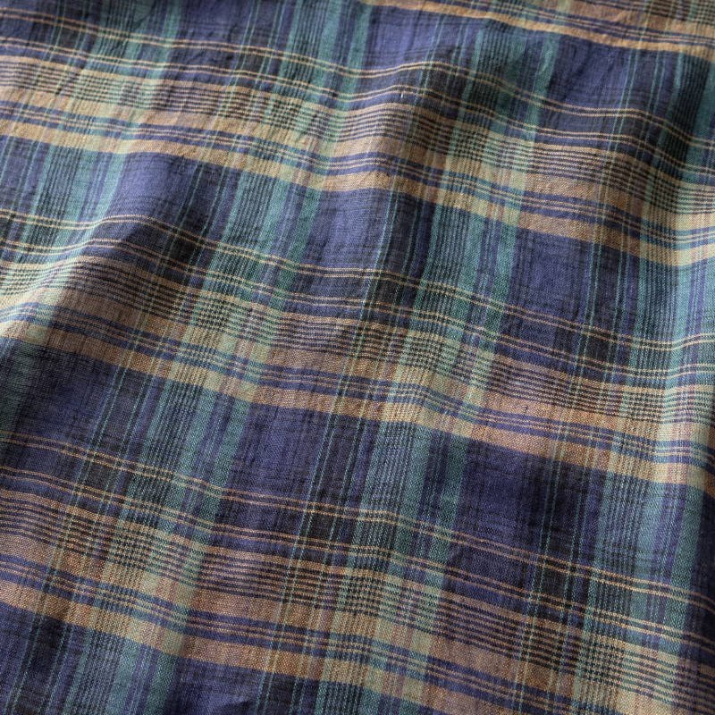 先染め 異番手 リネン マドラスチェック リネン生地 チェック柄 生地の森
