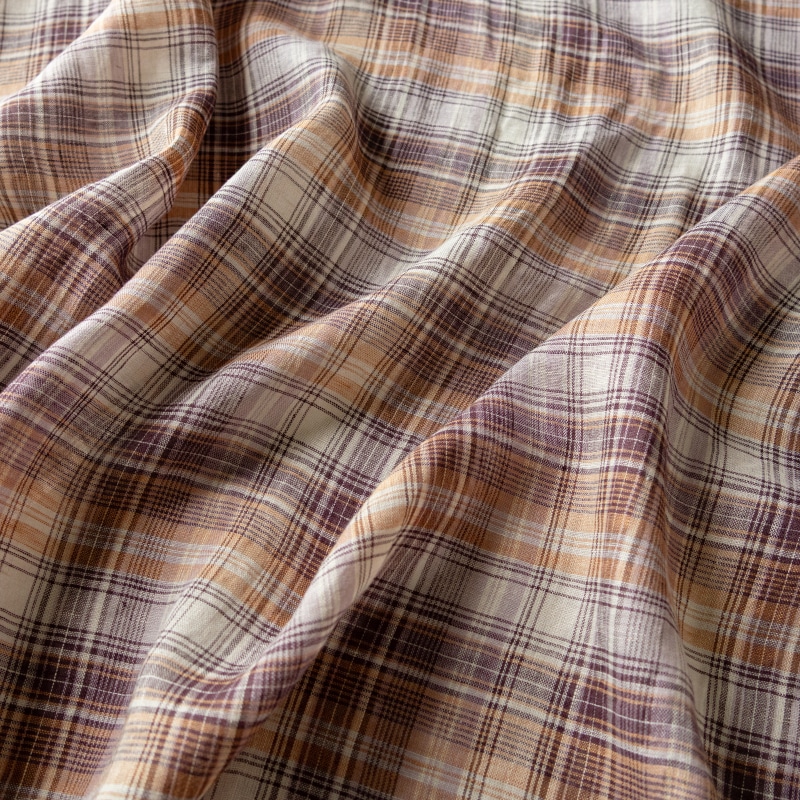 先染め 異番手 リネン マドラスチェック リネン生地 チェック柄 生地の森