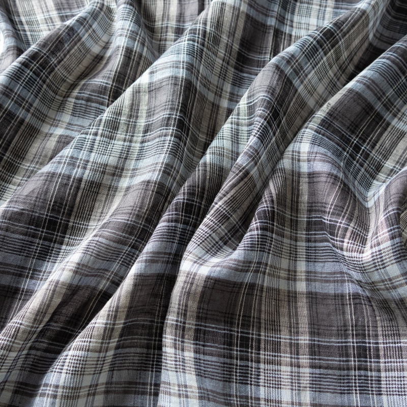 先染め 異番手 リネン マドラスチェック リネン生地 チェック柄 生地の森