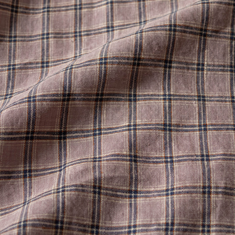 先染め 異番手 リネン ミニチェック リネン生地 チェック柄 生地の森