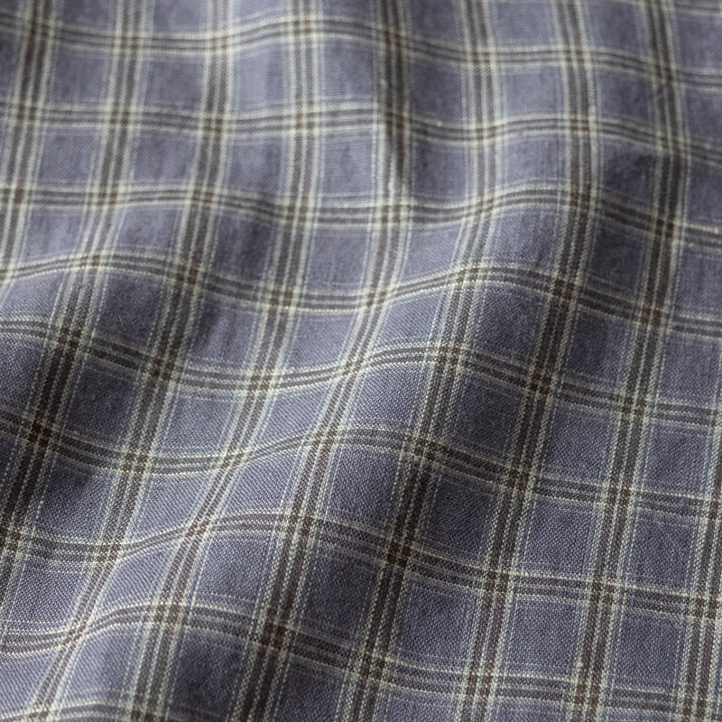 先染め 異番手 リネン ミニチェック リネン生地 チェック柄 生地の森