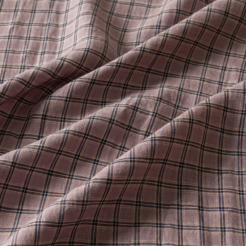 先染め 異番手 リネン ミニチェック リネン生地 チェック柄 生地の森