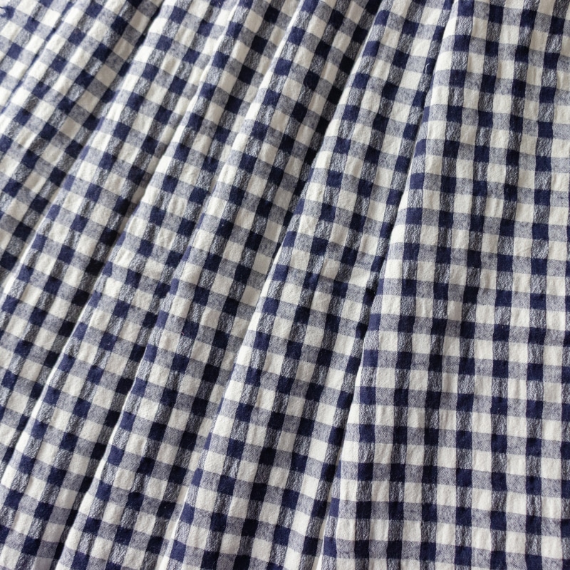 先染め綿麻ウールシャギーギンガムチェック　綿麻生地 チェック柄 生地の森