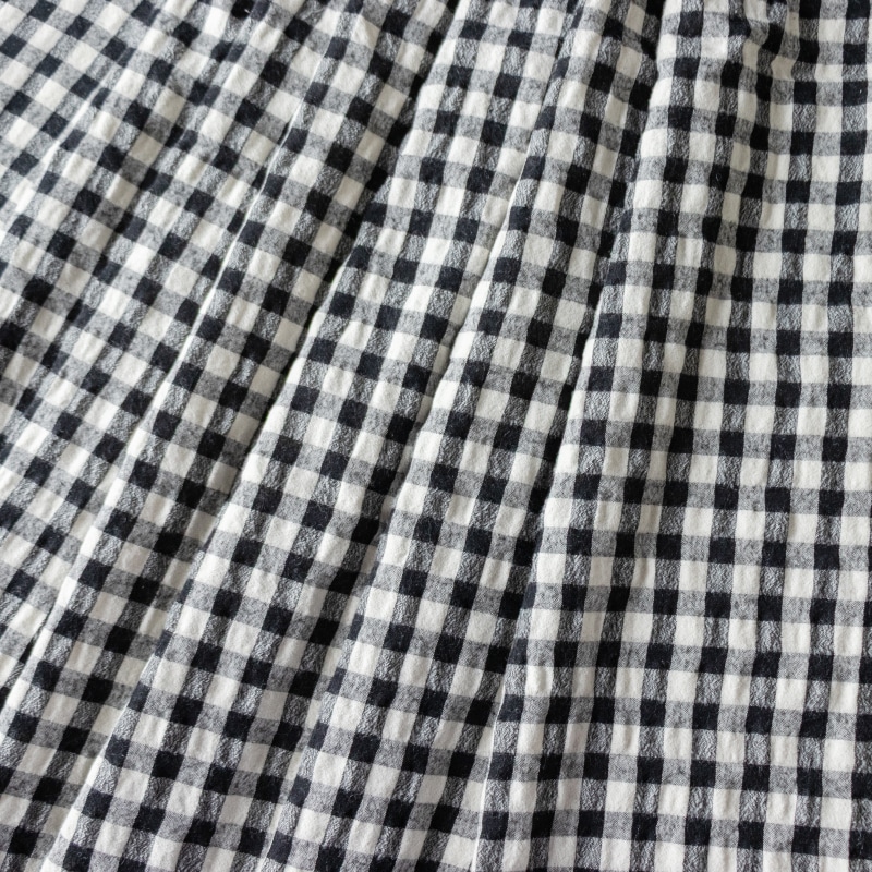 先染め綿麻ウールシャギーギンガムチェック　綿麻生地 チェック柄 生地の森