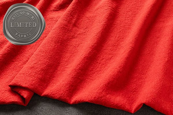 生地の森 【限定版】平織りラミーリネンウールキャンバス25番手 特別色 ガーネットレッド