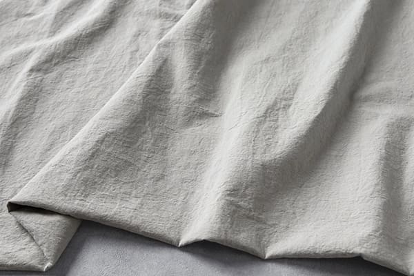 生地の森 綿麻ヘビーポプリンダメージダイド【限定色】ライトグレー