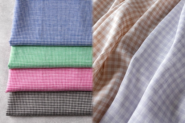 生地の森 新商品 先染めリネン60番手 ギンガムチェック