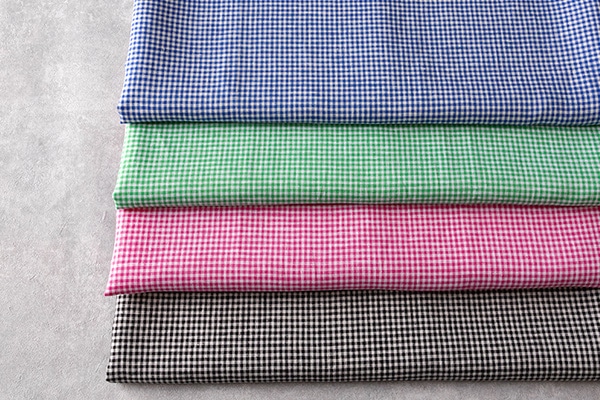 生地の森 先染めリネン60番手 ミニギンガムチェック