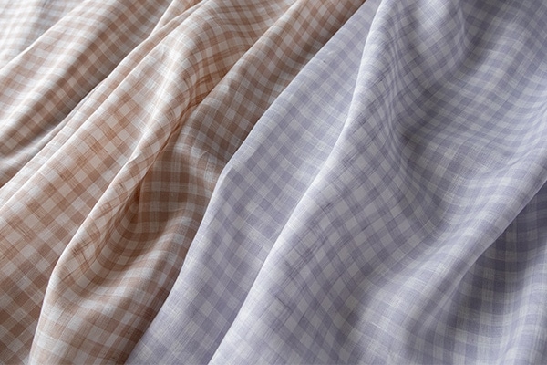 先染めリネン60番手 ギンガムチェック