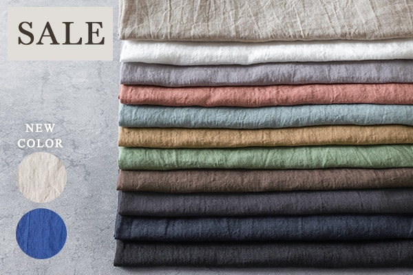 生地の森 サプライズタイムセール 洗いこまれたベルギーリネンローン60番手