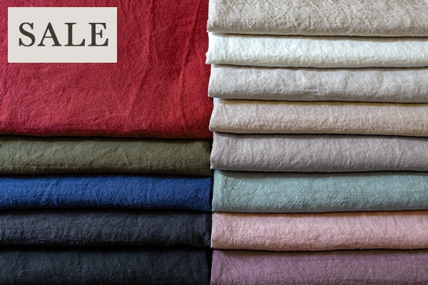 生地の森 サプライズタイムセール リノ・グランジェ40番手 広幅リネンダメージダイド