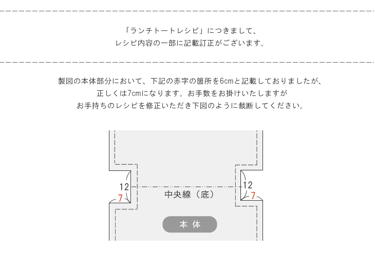 ランチトートバッグレシピ　お客様作品例